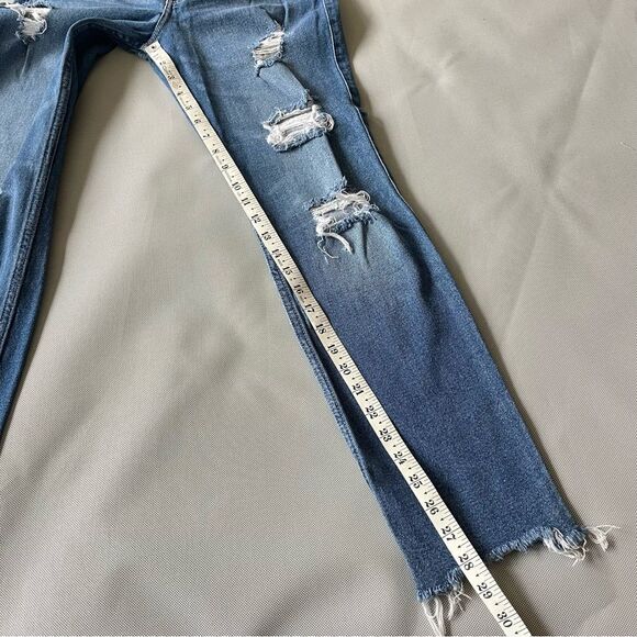 Hollister High Rise Slim Straight Distressed Denim Jeans Junior Size 3 - Picture 4 of 10